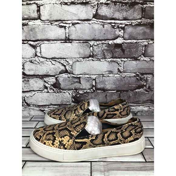 Aquatalia Leopard Print Leather Slip On Casual Sneaker Shoes Women Sz 8M US/39EU - Picture 14 of 16